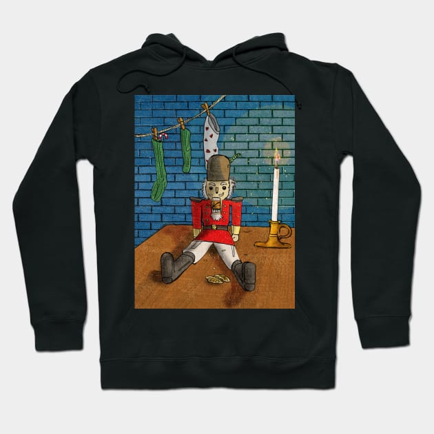 The Nutcracker Retro Christmas Hoodie by Wall-Art-Sketch